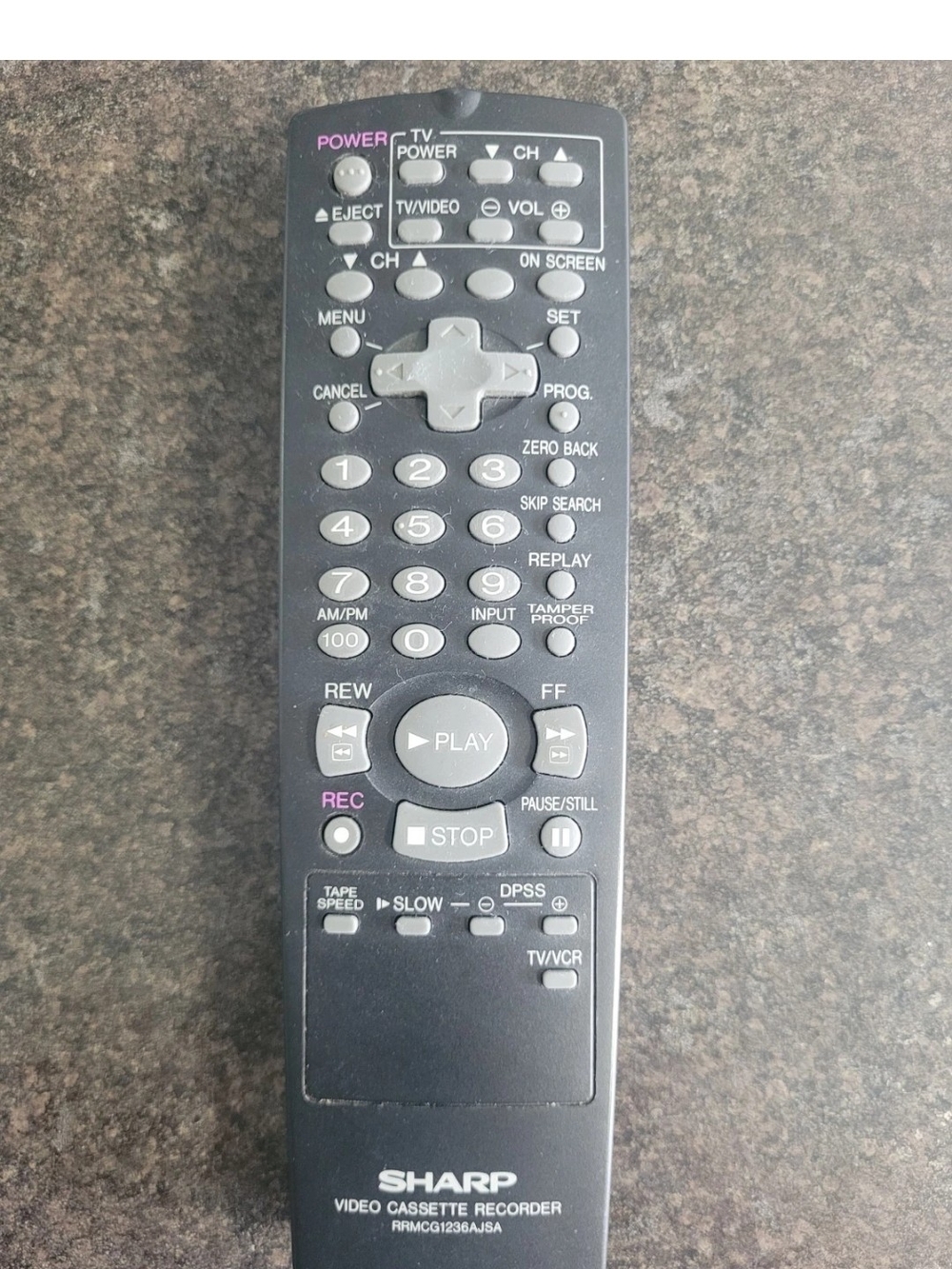 Sharp VCR Remote Control For VCA410/410B/411U